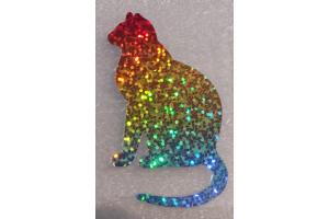 1  Buegelpailletten Katze holo rainbow